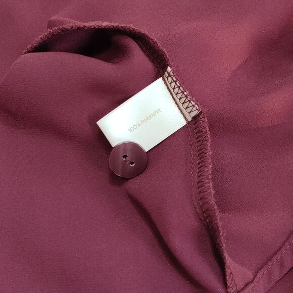 Decree Burgundy Roll Tab Sleeve Tunic Dress w/ Slip Small Casual Or Semi-Formal - Picture 6 of 7